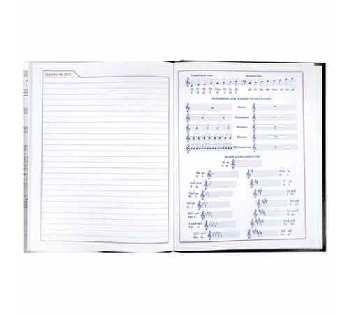 Дневник для музыкальной школы твердый, 48 л., HATBER 