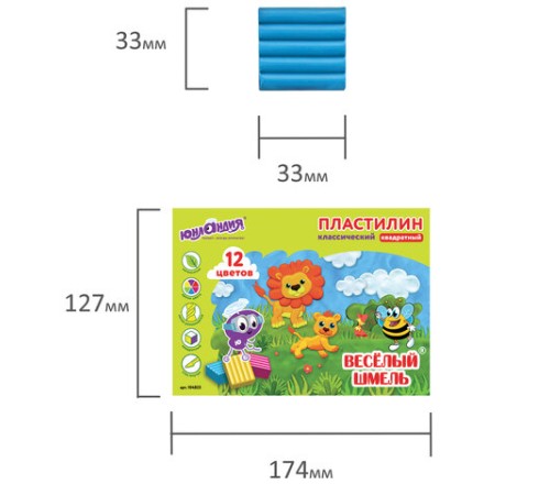 Пластилин классический ЮНЛАНДИЯ 