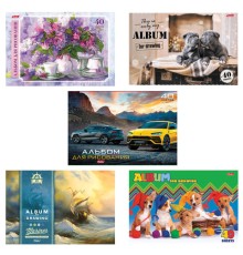 Альбом для рисования, А4, 40 листов, скоба, обложка картон, HATBER, 205х290 мм, 