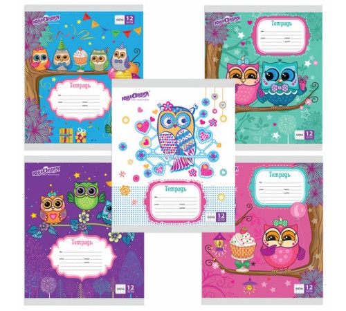 Тетрадь 12 л. ЮНЛАНДИЯ клетка, обложка картон, 