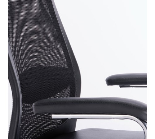 Кресло офисное BRABIX "Flight EX-540", хром, экокожа, сетка, черное, 531850 Кресло офисное BRABIX "Flight EX-540", хром, экокожа, сетка, черное, 531850