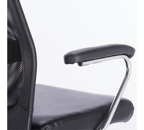 Кресло офисное BRABIX "Flight EX-540", хром, экокожа, сетка, черное, 531850 Кресло офисное BRABIX "Flight EX-540", хром, экокожа, сетка, черное, 531850