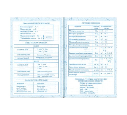 Дневник для музыкальной школы 140х210 мм, 48 л., твердый, BRAUBERG, справочный материал, 