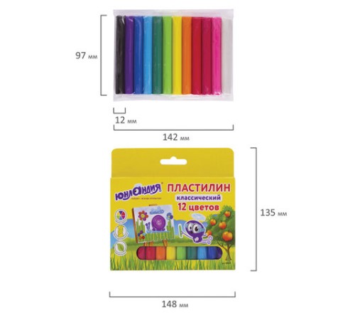 Пластилин классический ЮНЛАНДИЯ 