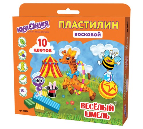 Пластилин восковой ЮНЛАНДИЯ 