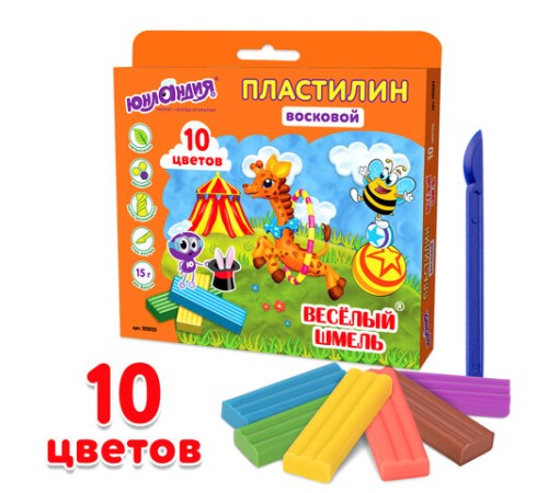 Пластилин восковой ЮНЛАНДИЯ 