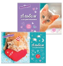 Альбом для рисования, А4, 24 листа, скоба, обложка картон, ЮНЛАНДИЯ, 202х285 мм, 