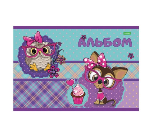 Альбом для рисования, А4, 24 листа, скоба, обложка офсет, HATBER ECO, 205х290 мм, Ассорти, 058404, 24А4C