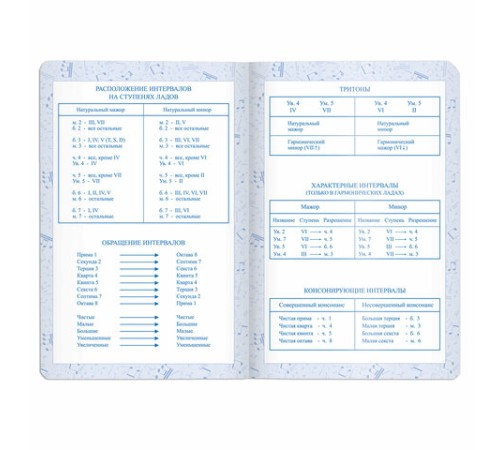 Дневник для музыкальной школы 140х210 мм, 48 л., обложка кожзам твердая, фольга, BRAUBERG, справочный материал, темно-синий, 105500