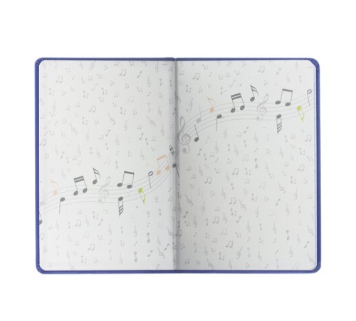 Дневник для музыкальной школы 140х210 мм, 48 л., обложка кожзам твердая, фольга, BRAUBERG, справочный материал, темно-синий, 105500