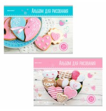 Альбом для рисования А4 24 л., скоба, обложка картон, BRAUBERG, 202х285 мм, 