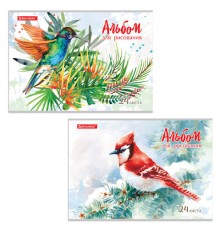 Альбом для рисования А4 24 л., скоба, обложка картон, BRAUBERG, 202х285 мм, 