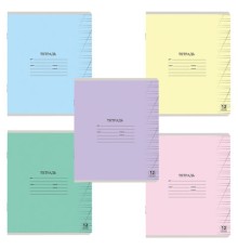 Тетрадь 12 л. ЮНЛАНДИЯ КЛАССИЧЕСКАЯ, косая линия, обложка картон, АССОРТИ 5 видов.105649