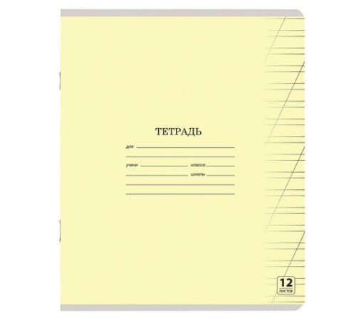 Тетрадь 12 л. ЮНЛАНДИЯ КЛАССИЧЕСКАЯ, косая линия, обложка картон, АССОРТИ 5 видов.105649