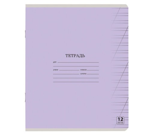 Тетрадь 12 л. ЮНЛАНДИЯ КЛАССИЧЕСКАЯ, косая линия, обложка картон, АССОРТИ 5 видов.105649