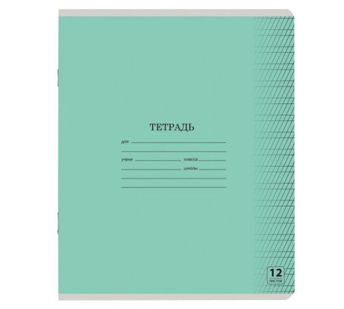 Тетрадь 12 л. ЮНЛАНДИЯ КЛАССИЧЕСКАЯ, частая косая линия, обложка картон, АССОРТИ 5 видов, 105650
