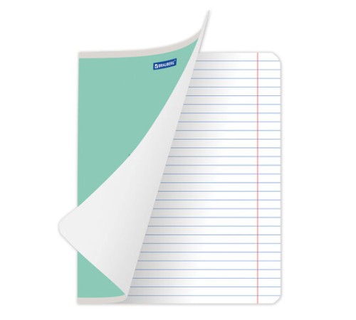 Тетрадь 12 л. BRAUBERG КЛАССИКА NEW линия, обложка картон, ЗЕЛЕНАЯ, 105691