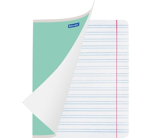 Тетрадь 12 л. BRAUBERG КЛАССИКА NEW узкая линия, обложка картон, ЗЕЛЕНАЯ, 105692