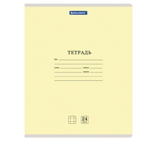 Тетрадь 24 л. BRAUBERG КЛАССИКА NEW клетка, обложка картон, АССОРТИ (5 видов), 105702
