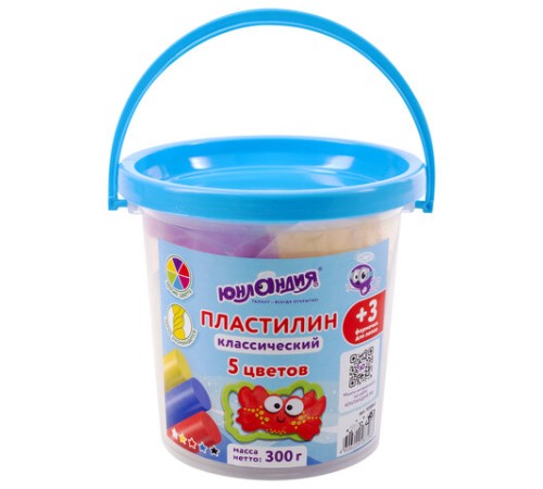 Пластилин в ведерке ЮНЛАНДИЯ 
