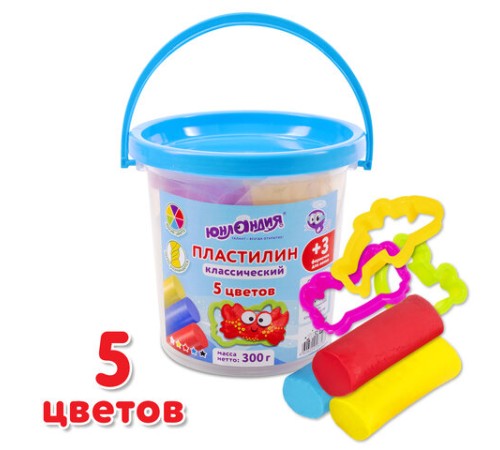 Пластилин в ведерке ЮНЛАНДИЯ 