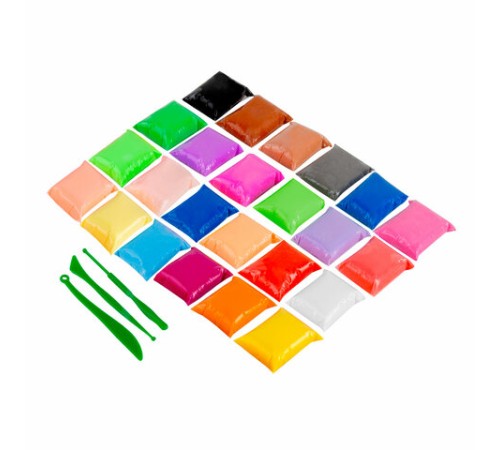 Пластилин супер лёгкий воздушный застывающий 24 цвета, 240 г, 3 стека, ЮНЛАНДИЯ, 105906