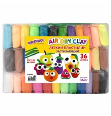Пластилин супер легкий воздушный застывающий 36 цветов, 360 г, 3 стека, ЮНЛАНДИЯ, 105907