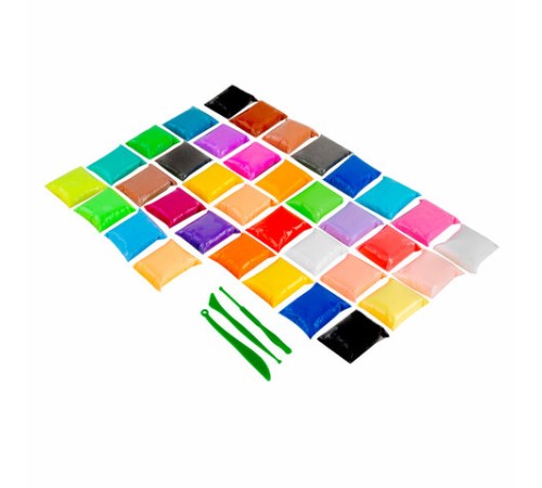 Пластилин супер лёгкий воздушный 36 шт. (32 цвета + 2 белых + 2 черных), 360 г, 3 стека, ЮНЛАНДИЯ, 105908