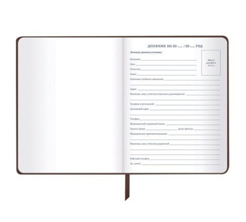 Дневник 1-11 класс 48 л., кожзам (твердая), термотиснение, BRAUBERG 
