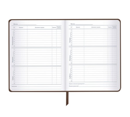 Дневник 1-11 класс 48 л., кожзам (твердая), термотиснение, BRAUBERG 