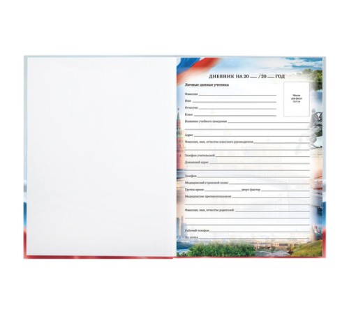Дневник 1-11 класс 40 л., твердый, BRAUBERG, ламинация, цветная печать, РОССИЙСКОГО ШКОЛЬНИКА-4, 106052