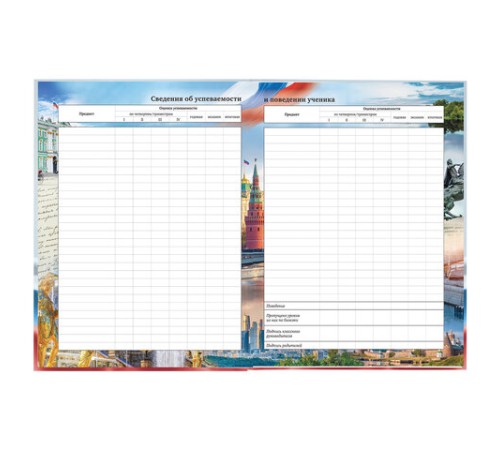 Дневник 1-11 класс 40 л., твердый, BRAUBERG, ламинация, цветная печать, РОССИЙСКОГО ШКОЛЬНИКА-4, 106052