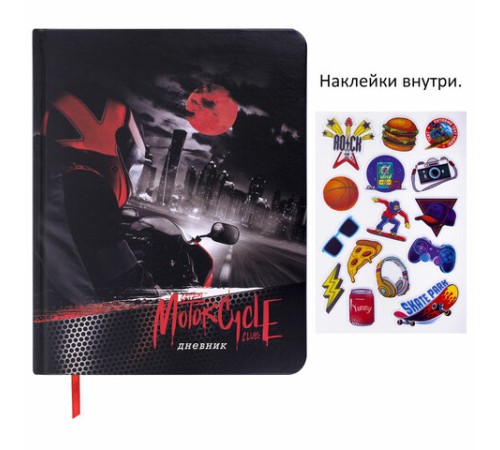 Дневник 1-11 класс 48 л., кожзам (твердая с поролоном), печать, наклейки, BRAUBERG, 