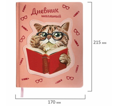 Дневник 1-11 класс 48 л., кожзам (твердая с поролоном), тиснение, аппликация, BRAUBERG, 