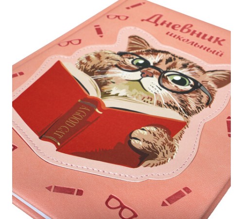 Дневник 1-11 класс 48 л., кожзам (твердая с поролоном), тиснение, аппликация, BRAUBERG, 
