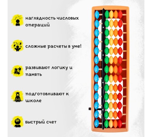 Счеты Абакус (соробан) радужные ЮНЛАНДИЯ 