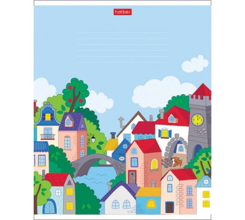 Тетрадь 12 л. HATBER клетка, обложка картон, 