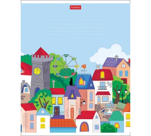 Тетрадь 12 л. HATBER клетка, обложка картон, 