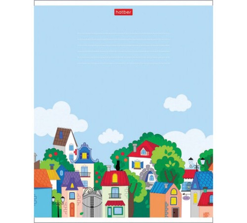 Тетрадь 12 л. HATBER клетка, обложка картон, 