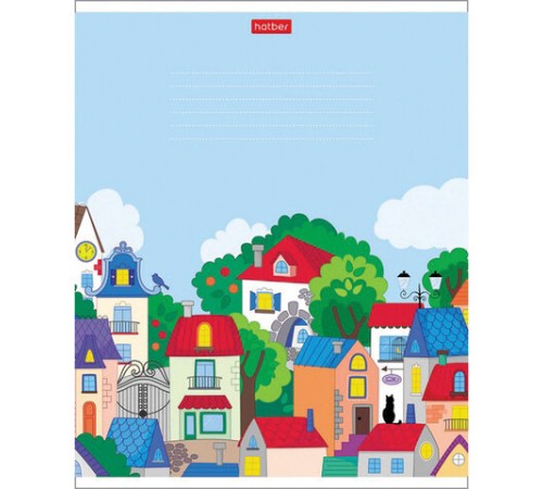 Тетрадь 12 л. HATBER клетка, обложка картон, 