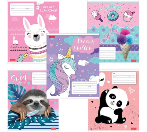 Тетрадь 12 л. HATBER клетка, обложка картон, 