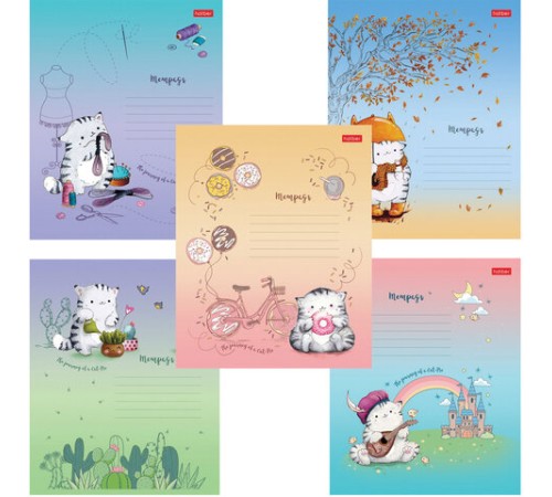 Тетрадь 12 л., HATBER, линия, обложка картон, 