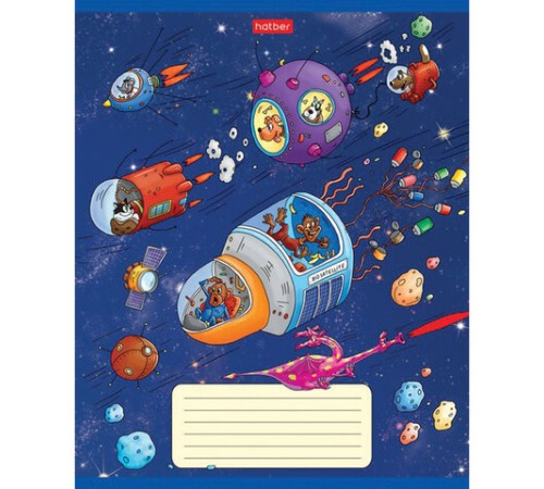Тетрадь 18 л. HATBER клетка, обложка картон, 