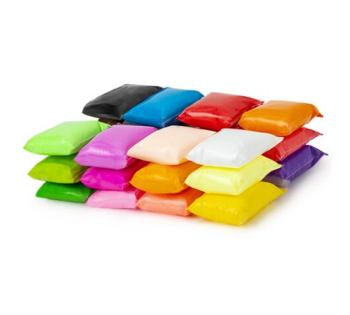 Пластилин супер лёгкий воздушный застывающий 24 цвета, 240 г, 3 стека, BRAUBERG KIDS, 106307