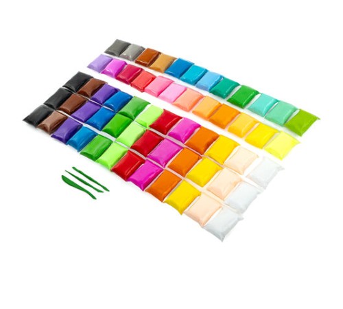 Пластилин супер лёгкий воздушный застывающий 60 шт. (36 цветов + 2 х 12 базовых), 600 г, 3 стека, BRAUBERG KIDS, 106311