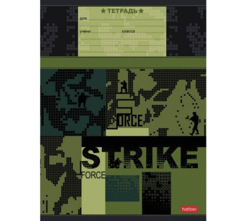 Тетрадь 18 л., HATBER, клетка, обложка картон, 