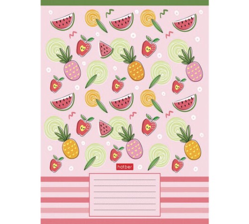 Тетрадь 18 л., HATBER, клетка, обложка картон, 