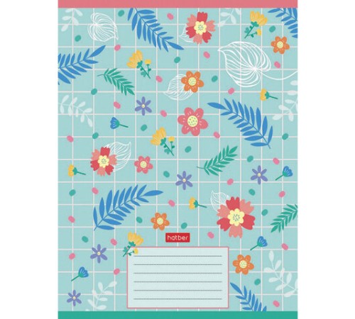 Тетрадь 18 л., HATBER, клетка, обложка картон, 