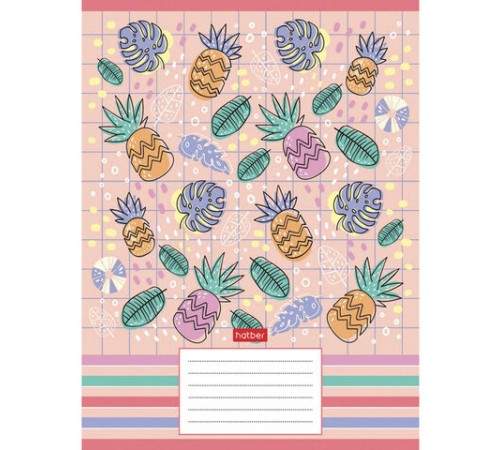 Тетрадь 18 л., HATBER, клетка, обложка картон, 