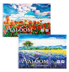 Альбом для рисования, А4, 48 л., гребень, обложка картон, BRAUBERG, 205х290 мм, 